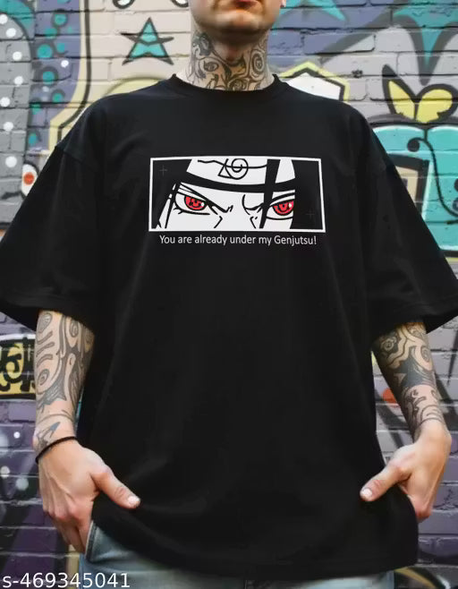 GARMIN Men Cotton Oversize Tshirts - Itachi Uchiha Naruto Manga Anime