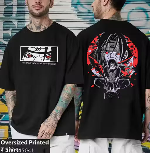 GARMIN Men Cotton Oversize Tshirts - Itachi Uchiha Naruto Manga Anime