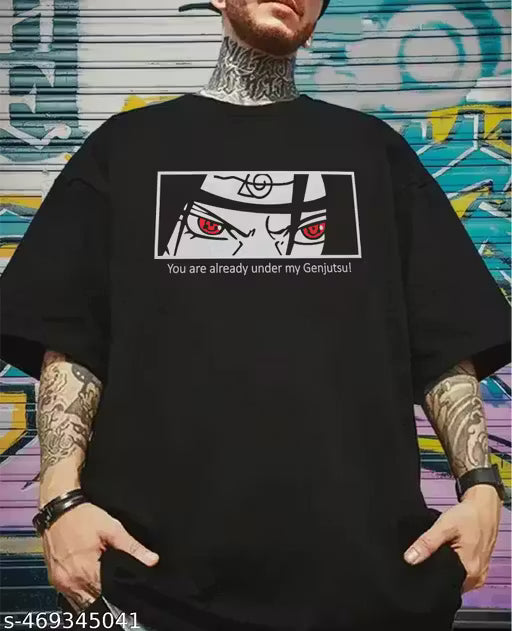 GARMIN Men Cotton Oversize Tshirts - Itachi Uchiha Naruto Manga Anime